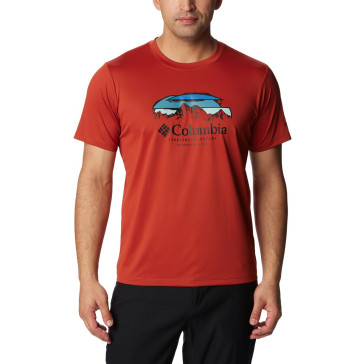 Koszulka szybkoschnąca męska Columbia Hike™ Graphic S/S Tee - Warp Red