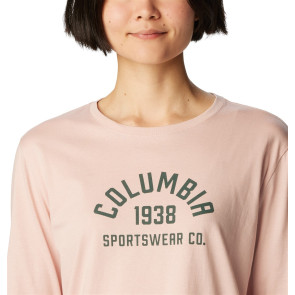 Bluza bawełniana damska Columbia North Cascades™ L/S Tee - Dusty Pink