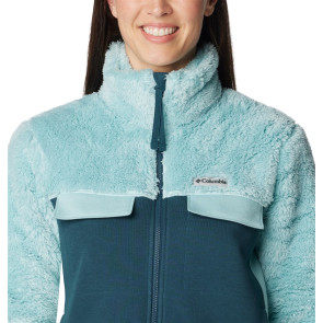 Bluza bawełniana damska Columbia Lodge™ Hybrid Sherpa Full Zip - Aqua Haze